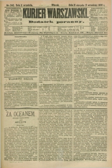 Kurjer Warszawski : dodatek poranny. R.70, nr 242 (2 września 1890)