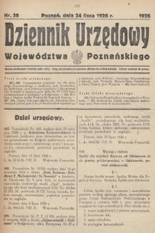 Dziennik Urzędowy Województwa Poznańskiego. 1926, nr 30