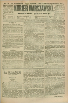Kurjer Warszawski : dodatek poranny. R.70, nr 279 (9 października 1890)
