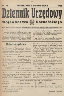 Dziennik Urzędowy Województwa Poznańskiego. 1926, nr 32