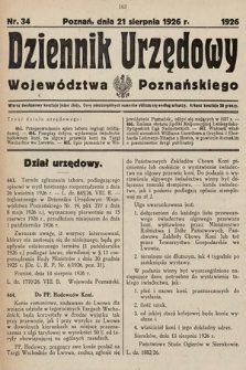 Dziennik Urzędowy Województwa Poznańskiego. 1926, nr 34