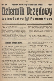 Dziennik Urzędowy Województwa Poznańskiego. 1926, nr 43