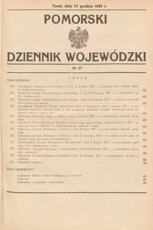 Pomorski Dziennik Wojewódzki. 1937, nr 27