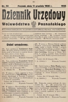Dziennik Urzędowy Województwa Poznańskiego. 1926, nr 50