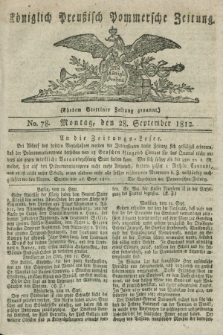 Königlich Preußisch Pommersche Zeitung. 1812, No. 78 (28 September)