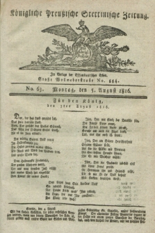 Königliche Preußische Stettinische Zeitung. 1816, No. 63 (5 August)