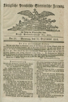 Königliche Preußische Stettinische Zeitung. 1816, No. 77 (23 September)