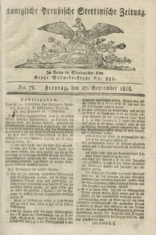 Königliche Preußische Stettinische Zeitung. 1816, No. 78 (27 September)