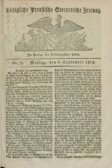Königliche Preußische Stettinische Zeitung. 1819, No. 72 (6 September) + dod.