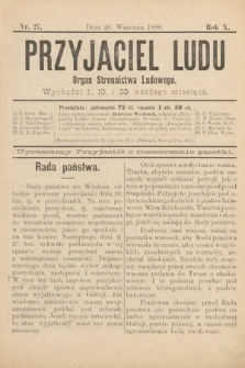 Przyjaciel Ludu : organ Stronnictwa Ludowego. 1898, nr 27