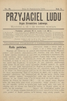 Przyjaciel Ludu : organ Stronnictwa Ludowego. 1898, nr 29