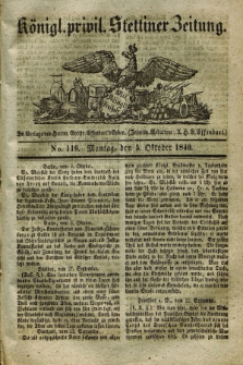 Königl. privil. Stettiner Zeitung. 1840, No. 119 (5 Oktober) + dod.