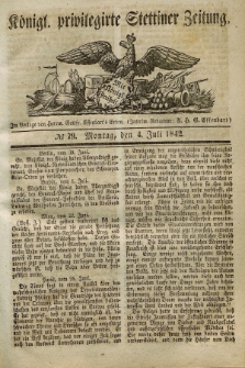 Königl. privilegirte Stettiner Zeitung. 1842, № 79 (4 Juli) + dod.