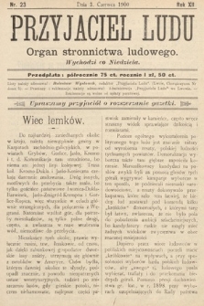 Przyjaciel Ludu : organ Stronnictwa Ludowego. 1900, nr 23