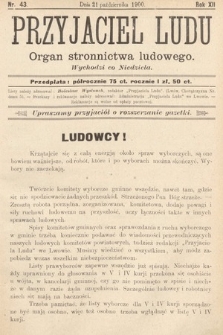 Przyjaciel Ludu : organ Stronnictwa Ludowego. 1900, nr 43