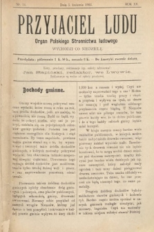 Przyjaciel Ludu : organ Polskiego Stronnictwa Ludowego. 1903, nr 14