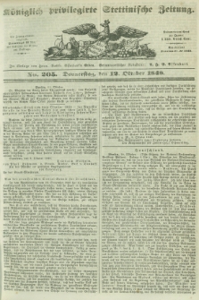 Königlich privilegirte Stettinische Zeitung. 1848, No. 205 (12 Oktober) + dod.