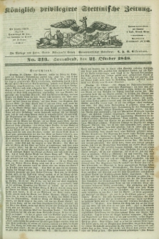 Königlich privilegirte Stettinische Zeitung. 1848, No. 213 (21 Oktober) + dod.