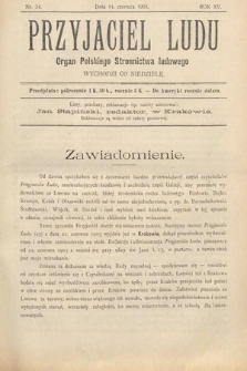 Przyjaciel Ludu : organ Polskiego Stronnictwa Ludowego. 1903, nr 24