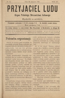 Przyjaciel Ludu : organ Polskiego Stronnictwa Ludowego. 1903, nr 34