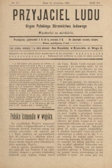 Przyjaciel Ludu : organ Polskiego Stronnictwa Ludowego. 1903, nr 37