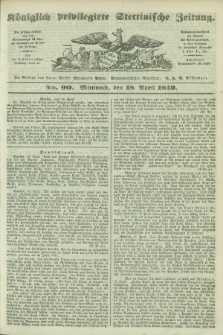 Königlich privilegirte Stettinische Zeitung. 1849, No. 90 (18 April) + dod.
