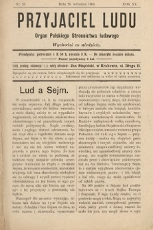 Przyjaciel Ludu : organ Polskiego Stronnictwa Ludowego. 1903, nr 38