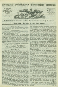 Königlich privilegirte Stettinische Zeitung. 1849, No. 155 (6 Juli) + dod.
