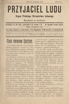 Przyjaciel Ludu : organ Polskiego Stronnictwa Ludowego. 1903, nr 47