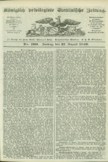 Königlich privilegirte Stettinische Zeitung. 1849, No. 190 (17 August) + dod.