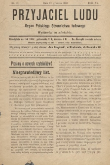 Przyjaciel Ludu : organ Polskiego Stronnictwa Ludowego. 1903, nr 50