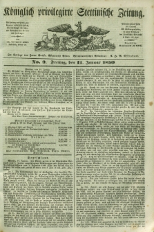 Königlich privilegirte Stettinische Zeitung. 1850, No. 9 (11 Januar) + dod.