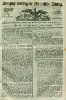 Königlich privilegirte Stettinische Zeitung. 1850, No. 11 (14 Januar) + dod.