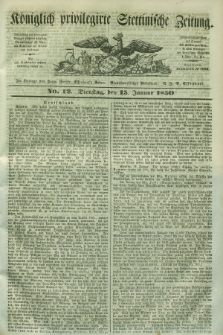 Königlich privilegirte Stettinische Zeitung. 1850, No. 12 (15 Januar) + dod.