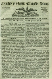 Königlich privilegirte Stettinische Zeitung. 1850, No. 14 (17 Januar) + dod.