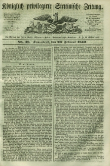 Königlich privilegirte Stettinische Zeitung. 1850, No. 46 (23 Februar) + dod.