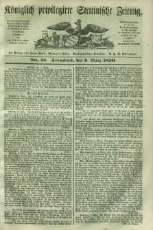 Königlich privilegirte Stettinische Zeitung. 1850, No. 58 (9 März) + dod.