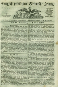 Königlich privilegirte Stettinische Zeitung. 1850, No. 78 (4 April) + dod.