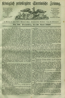 Königlich privilegirte Stettinische Zeitung. 1850, No. 90 (18 April) + dod.