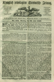 Königlich privilegirte Stettinische Zeitung. 1850, No. 144 (24 Juni) + dod.