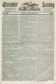 Stettiner Zeitung. 1853, No. 213 (13 September)