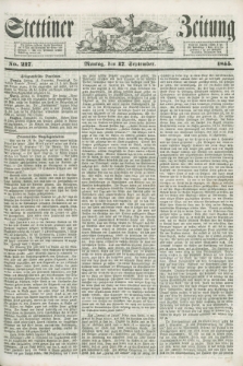 Stettiner Zeitung. 1855, No. 217 (17 September)