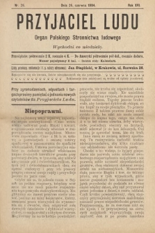 Przyjaciel Ludu : organ Polskiego Stronnictwa Ludowego. 1904, nr 26