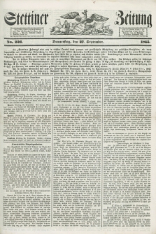 Stettiner Zeitung. 1855, No. 226 (27 September)