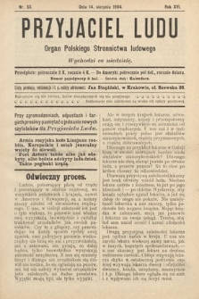 Przyjaciel Ludu : organ Polskiego Stronnictwa Ludowego. 1904, nr 33