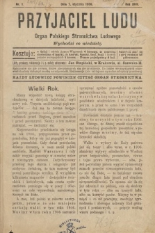Przyjaciel Ludu : organ Polskiego Stronnictwa Ludowego. 1906, nr 1