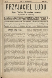Przyjaciel Ludu : organ Polskiego Stronnictwa Ludowego. 1906, nr 16