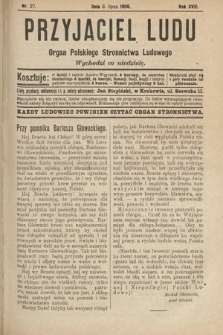 Przyjaciel Ludu : organ Polskiego Stronnictwa Ludowego. 1906, nr 27