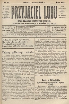 Przyjaciel Ludu : organ Polskiego Stronnictwa Ludowego. 1909, nr 12