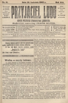 Przyjaciel Ludu : organ Polskiego Stronnictwa Ludowego. 1909, nr 17